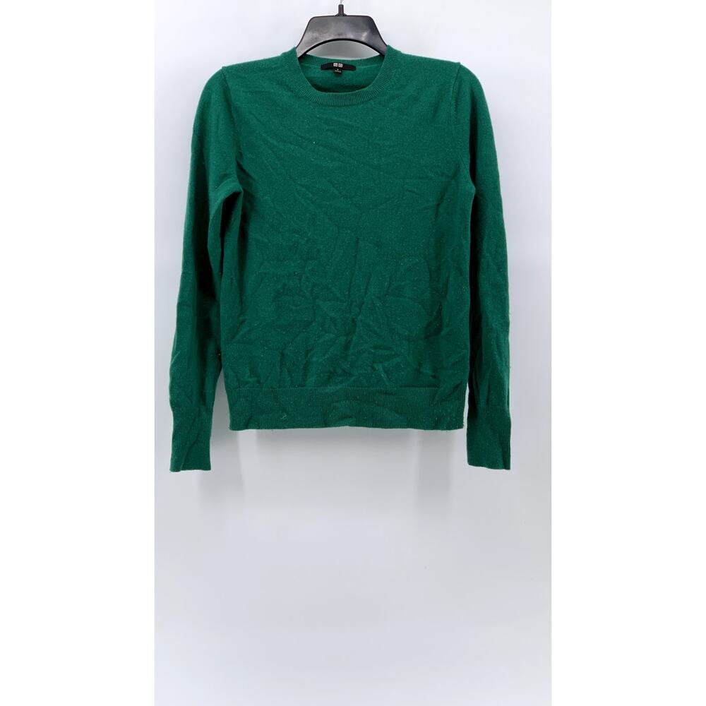 UNIQLO Women's Green Crewneck Cashmere Knit Sweater SZ S